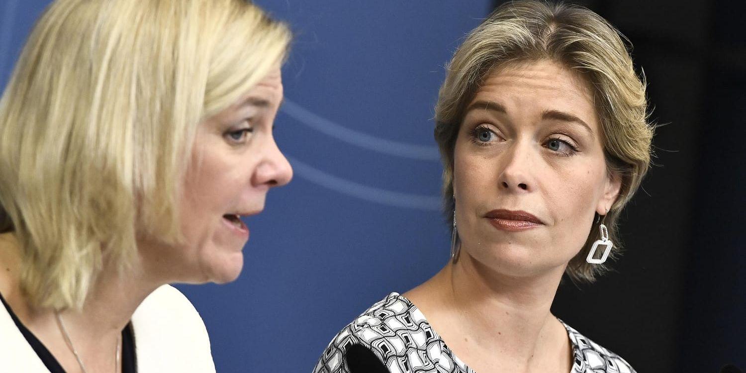 Finansminister Magdalena Andersson (S) och socialminister Annika Strandhäll (S).
