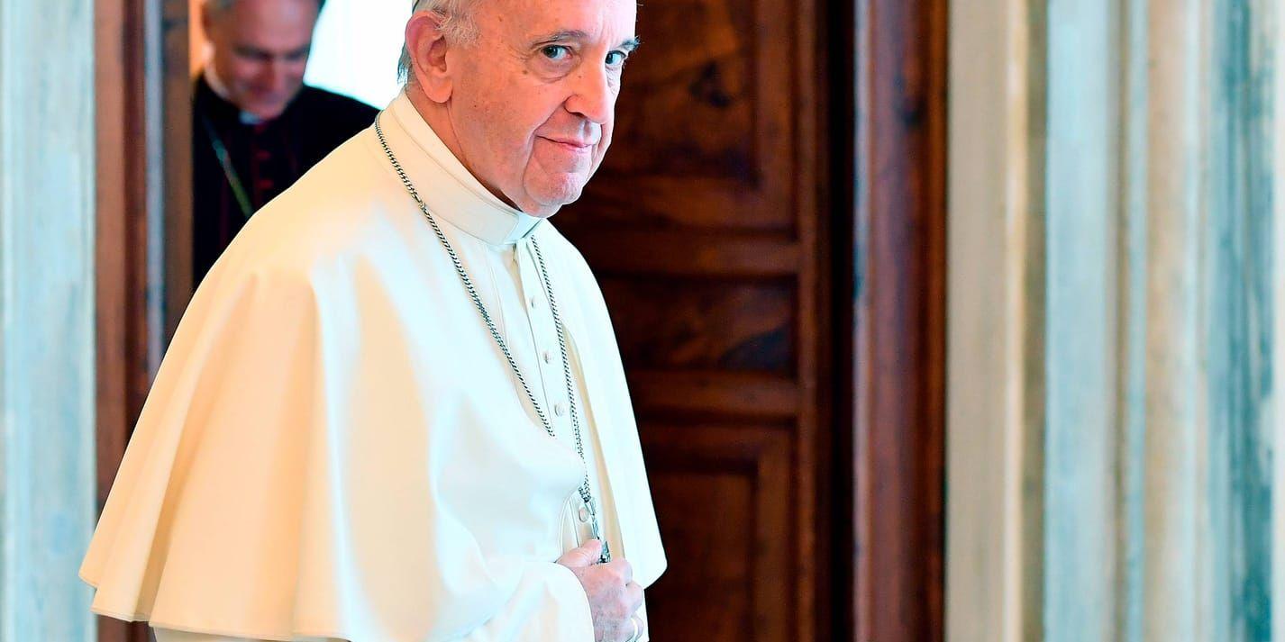 Påven Franciskus efter ett möte med Tysklands förbundskansler Angela Merkel i Vatikanstaten den 17 juni.