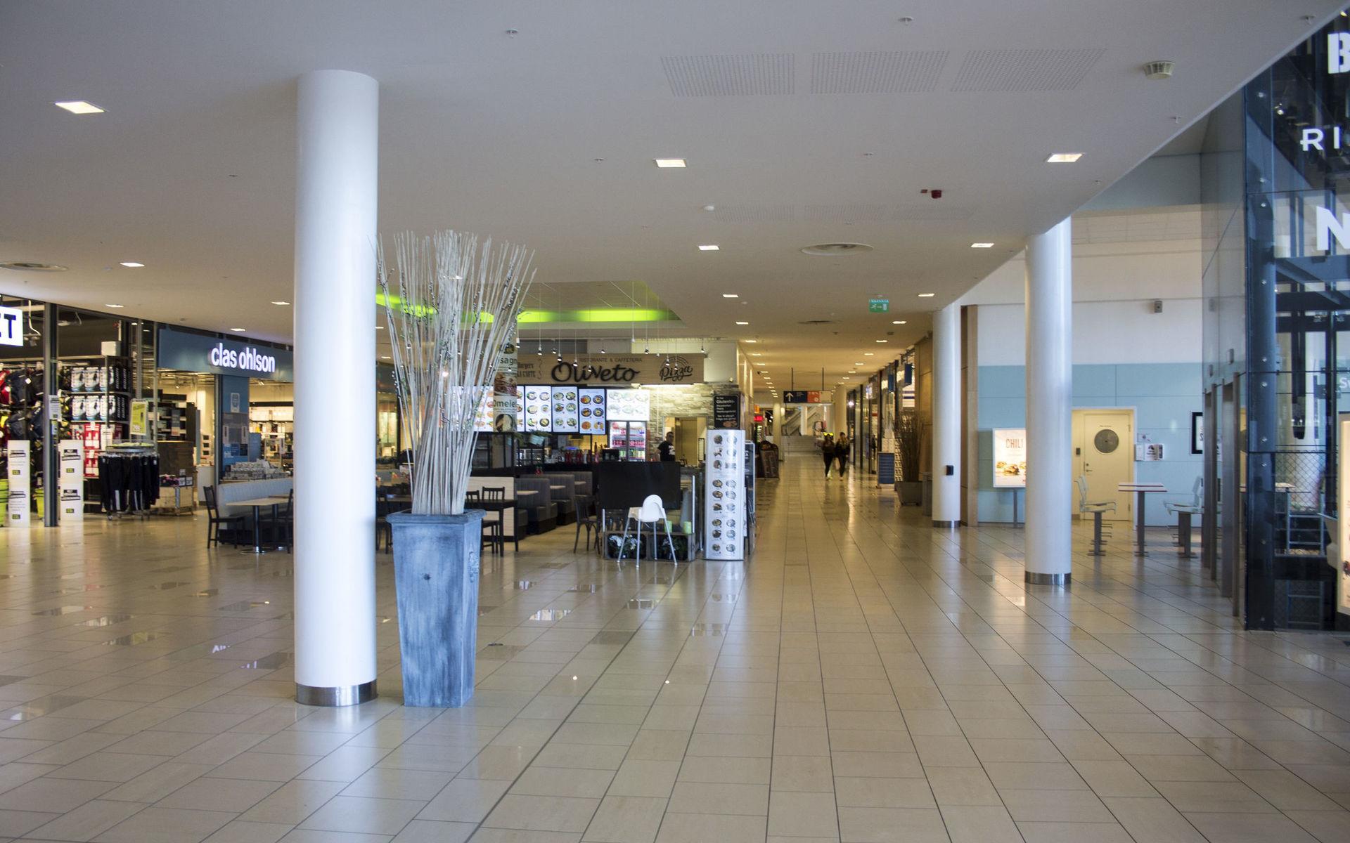 Det ekade tomt inne på Nordby shoppingcenter på torsdagseftermiddagen.