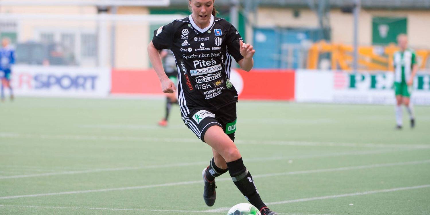 Piteås Hanna Pettersson låg bakom alla tre målen mot serieledaren Linköping. Arkivbild.