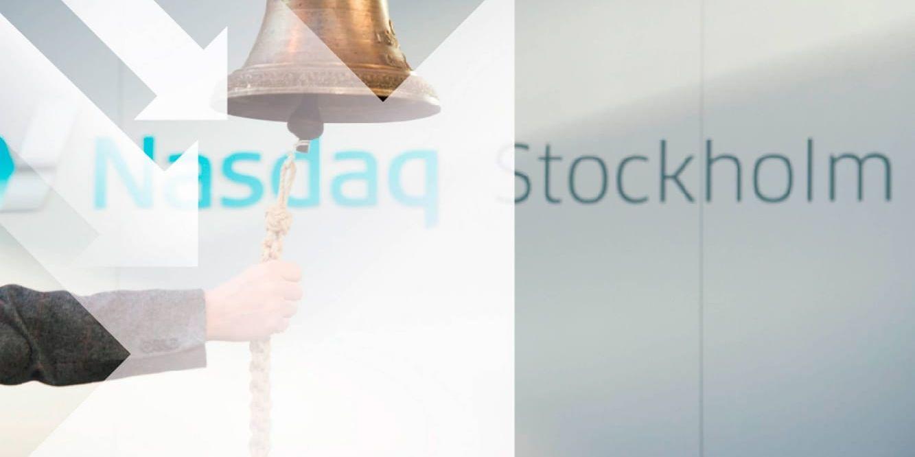 Stockholmsbörsen backade på tisdagen. Bildmontage.