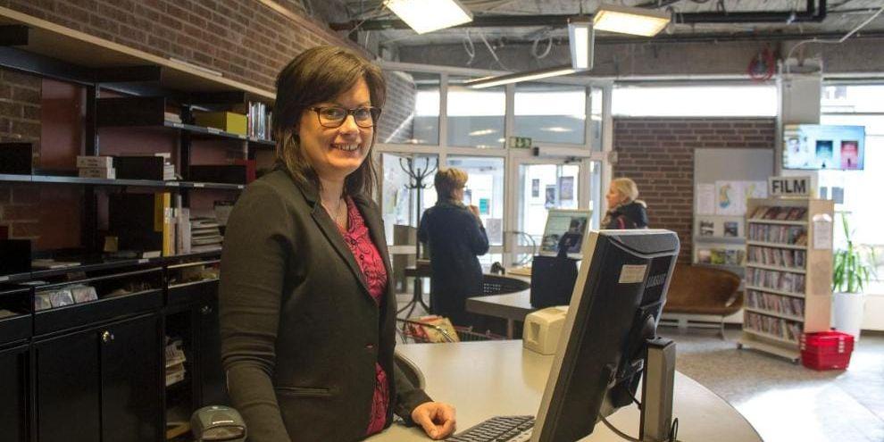 Under arbete. – Stundtals kan det bli lite högljutt när de jobbar, säger Linda Oderbrant, bibliotekarie på Stadsbiblioteket.