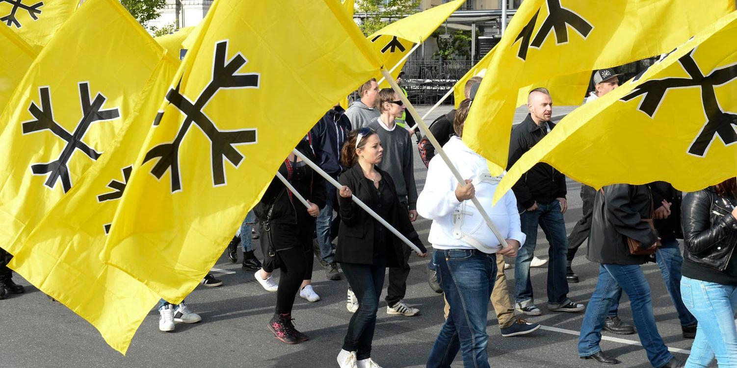Svenskarnas parti demonstrerade i Stockholm 2014. Arkivbild