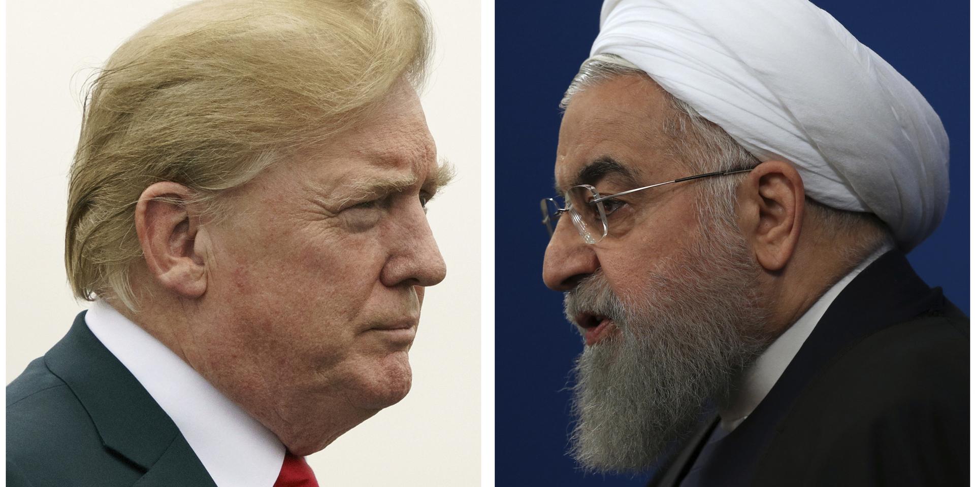President Donald Trump överväger att lätta på sanktionerna mot Iran för att få till ett möte med Irans ledare Hassan Rouhani, enligt nyhetsbyrån Bloombergs källor. Arkivbild.