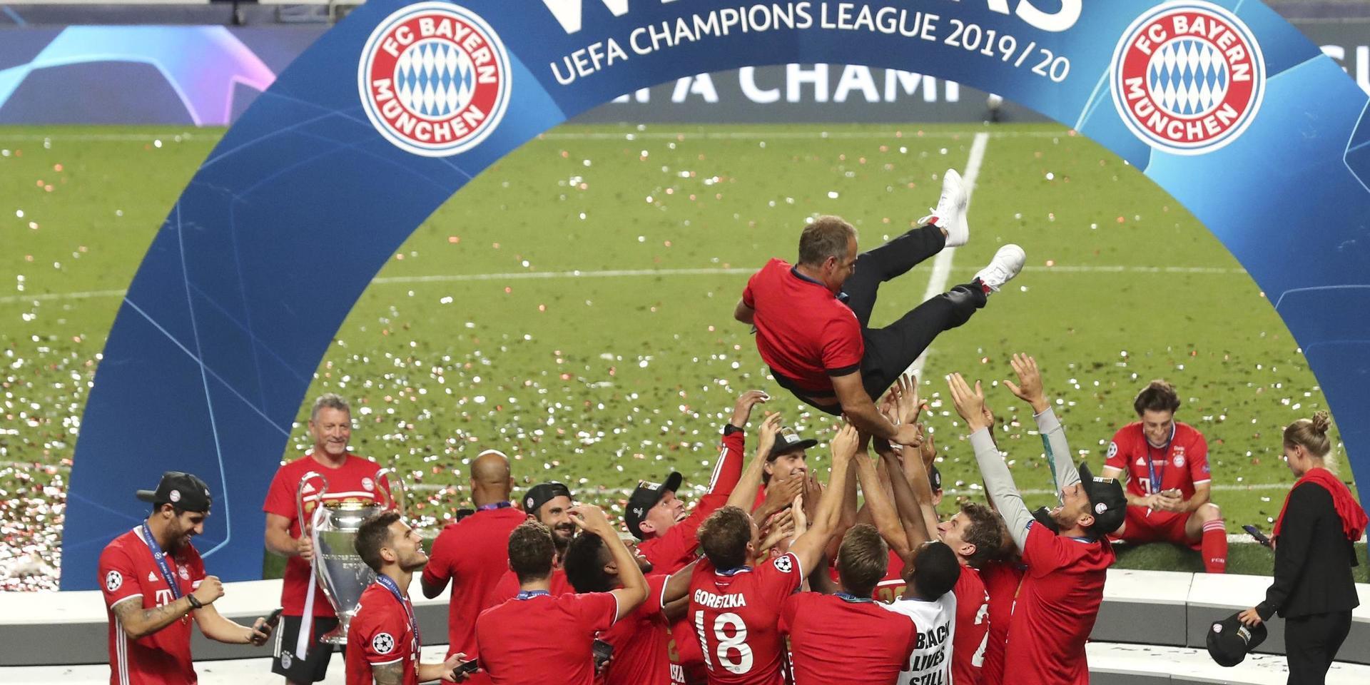 Bayern München firar Champions League-titeln i Lissabon i augusti.