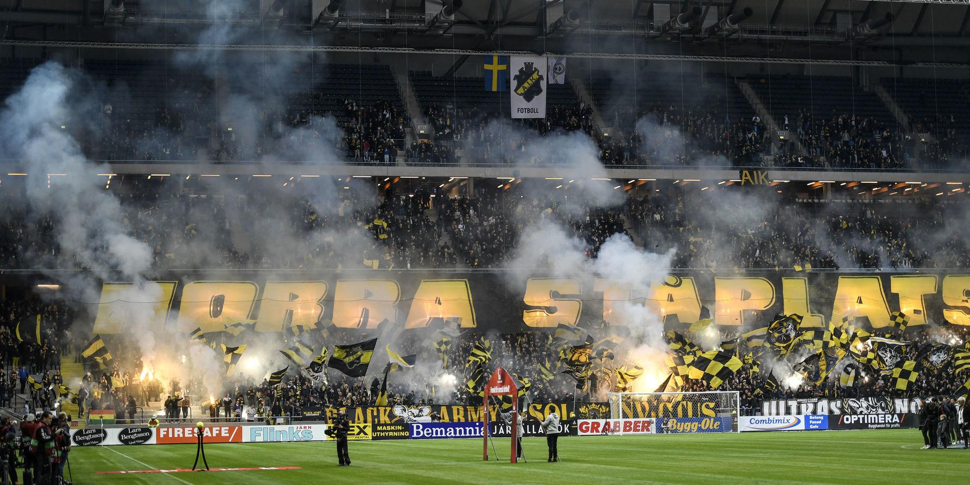 Norra stå på Friends arena kommer gapa tomt när AIK möter Sheriff i kvalet till Europa League. Detta som en protest mot att polisen dragit ner på antalet tillgängliga platser. Arkivbild.