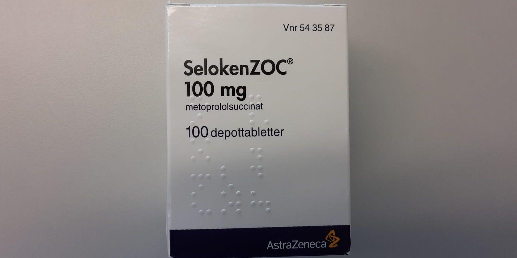 Varningen gäller förpackningar med blodtrycksmedicinen Seloken ZOC, som i stället kan innehålla ett kortisonpreparat.