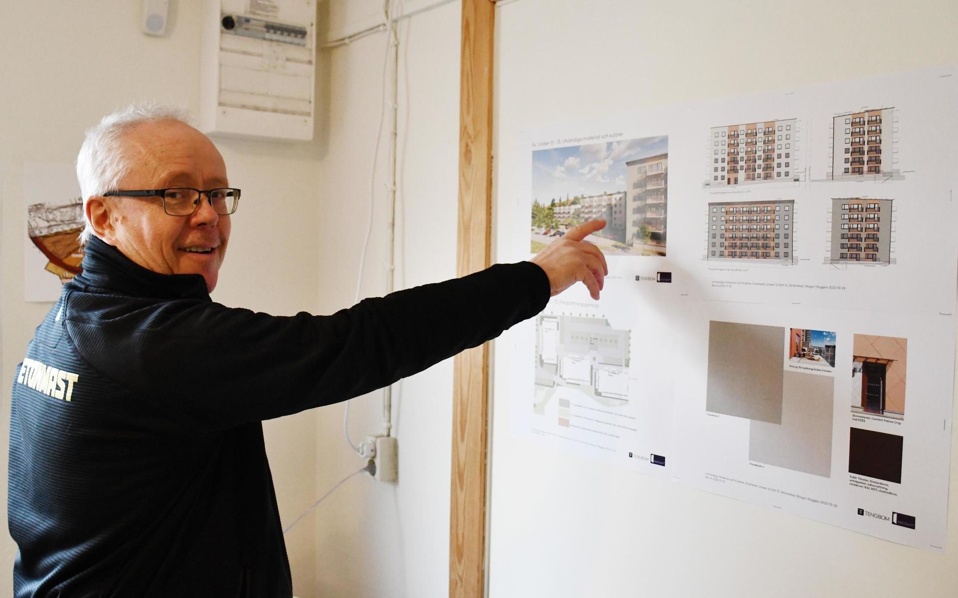 Strömstadsbon Anders Karlsson är projektchef för Betonmast Göteborg. Inne på företagets kontor i Strömstad hänger skisser på flerbostadshusen som beräknas stå klara för inflyttning i slutet av 2022.
