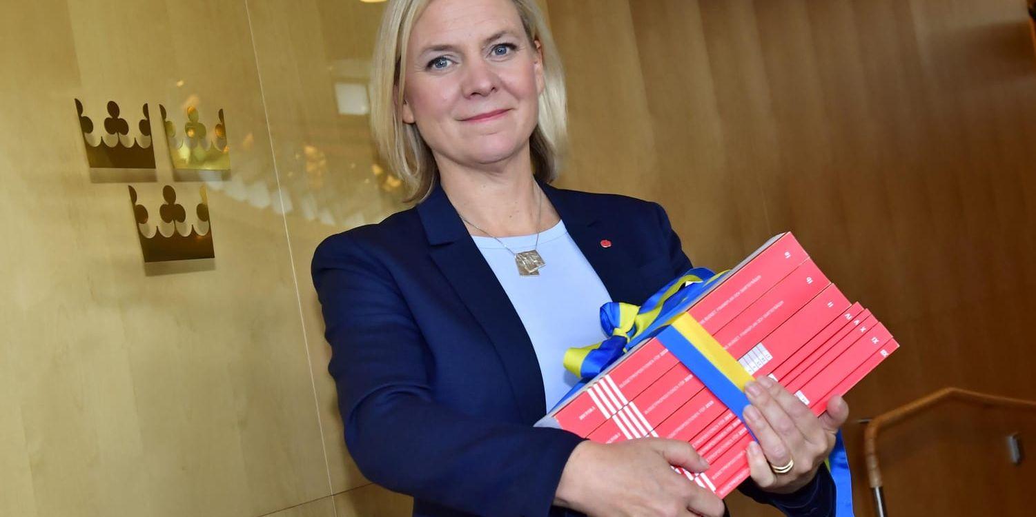 Om det inte finns en ny regering på plats den 15 november får finansminister Magdalena Andersson (S) överlämna övergångsregeringens budget till riksdagen. Arkivbild.
