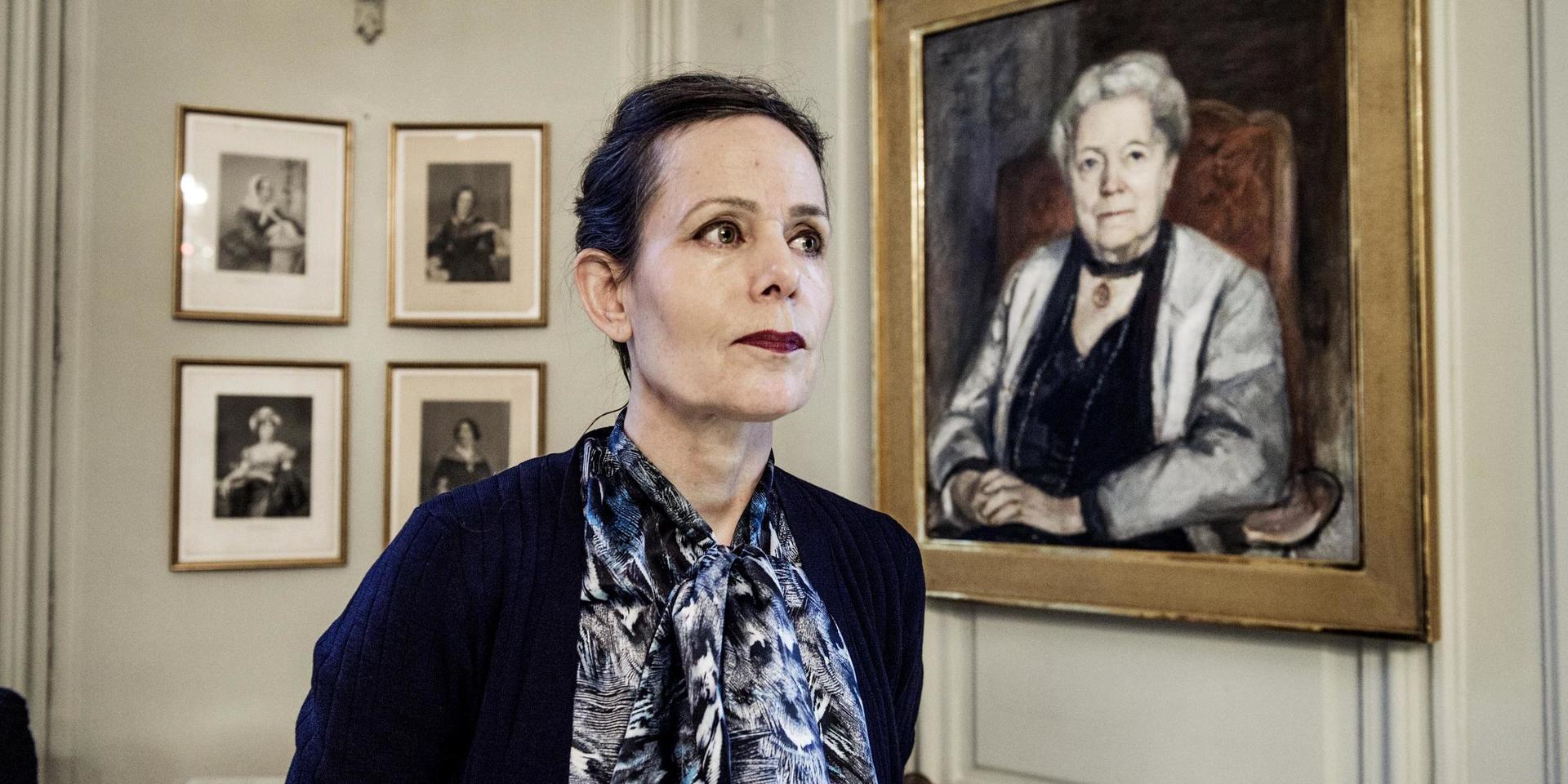 Sara Danius, som var ständig sekreterare i Svenska Akademien, hyllas i en ny utställning. Bild från 2017.