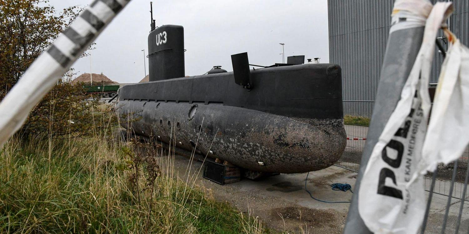 Peter Madsens ubåt UC3 Nautilus uppställd i Nordhamnen i Köpenhamn i november.