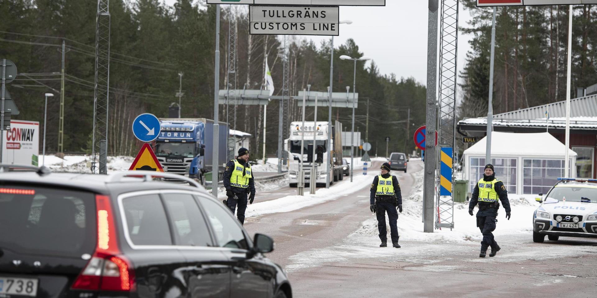 Gränsen mellan Norge och Sverige nära Charlottenberg på måndagen.