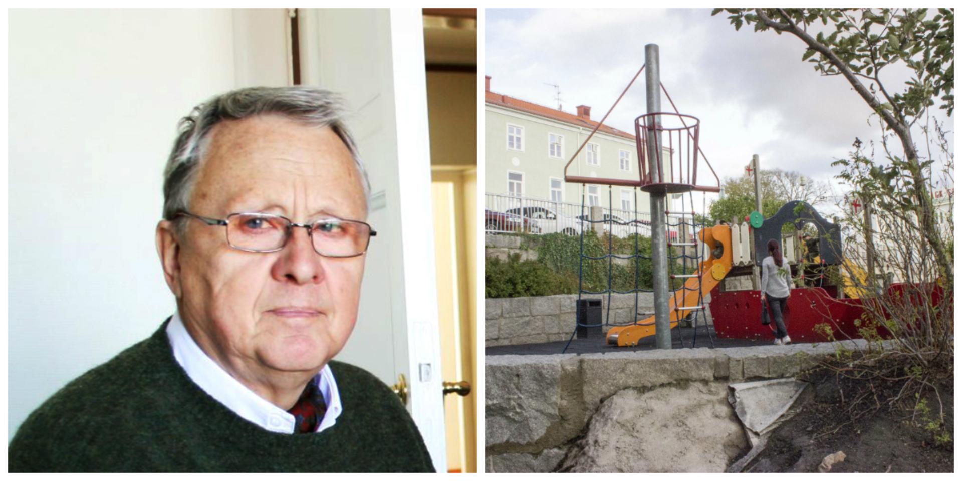 Lars Georgsson menar att kommunen har viktigare uppgifter än att bygga en ny lekplats i centrum.