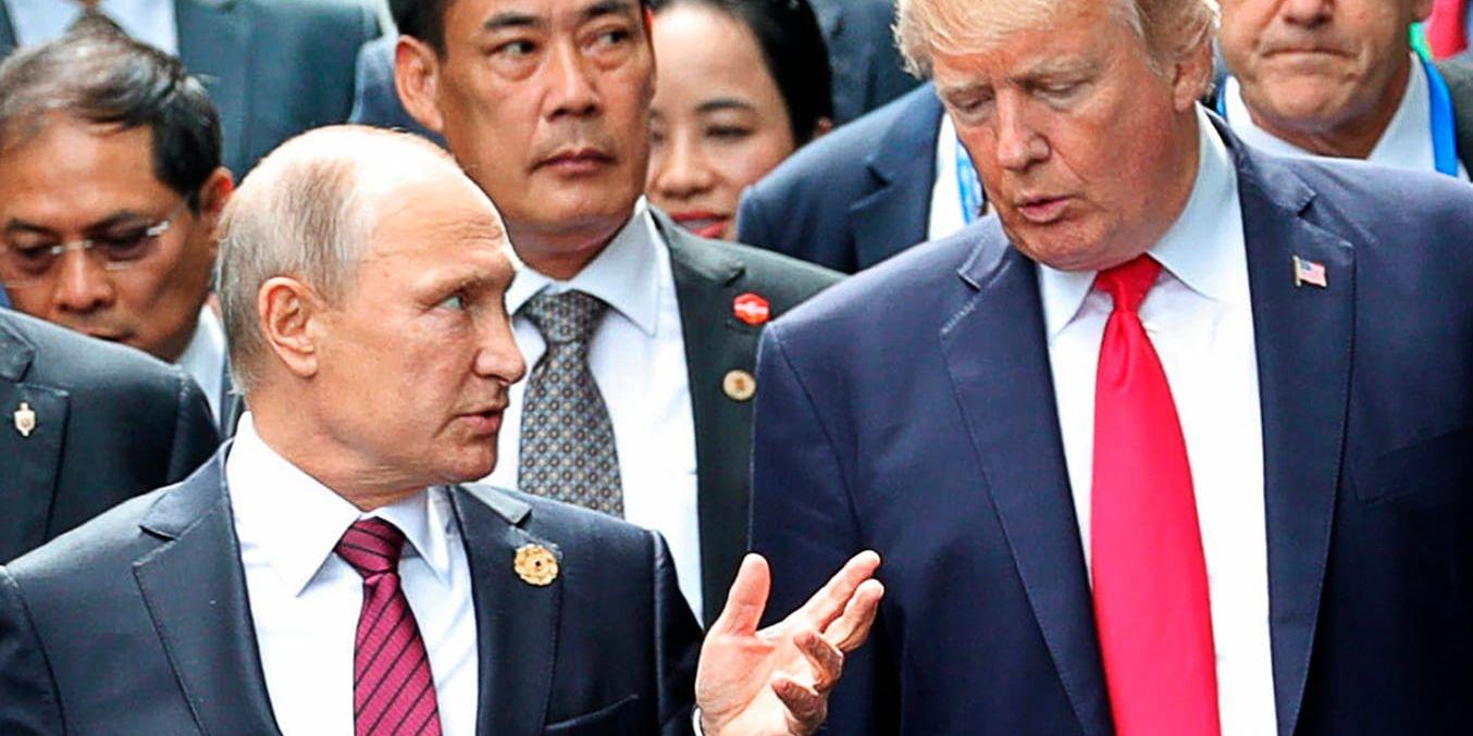 Vladimir Putin och Donald Trump. Arkivbild.