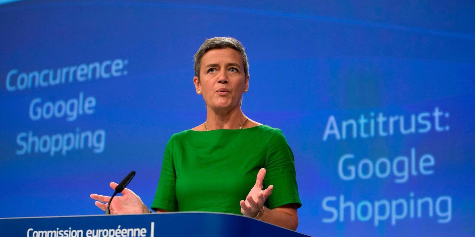 EU:s konkurrenskommissionär Margrethe Vestager sätter press på Google med historiens största företagsbot. Men än är inte fallet avgjort.
