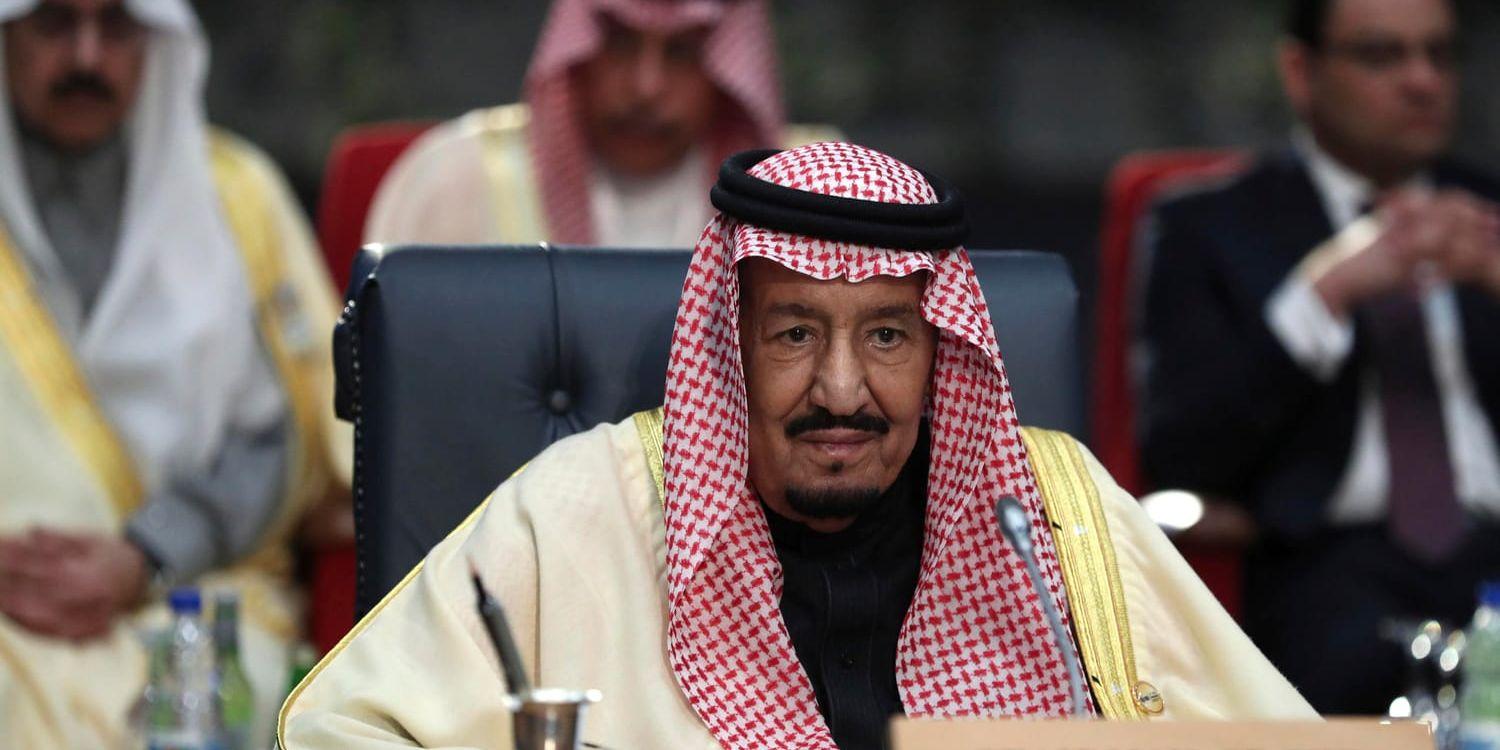 Saudiarabiens kung Salman under toppmötet i Sharm el-Sheikh.