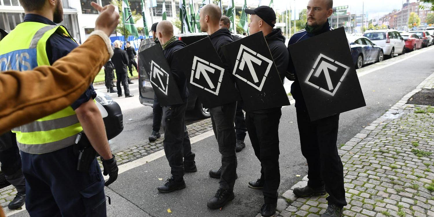En tillståndslös nazistmarsch i centrala Göteborg i september. Arkivbild.