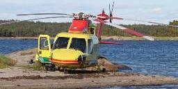 Ambulanshelikoptern deltog i räddningsaktionen, men utnyttjades inte för transporten.