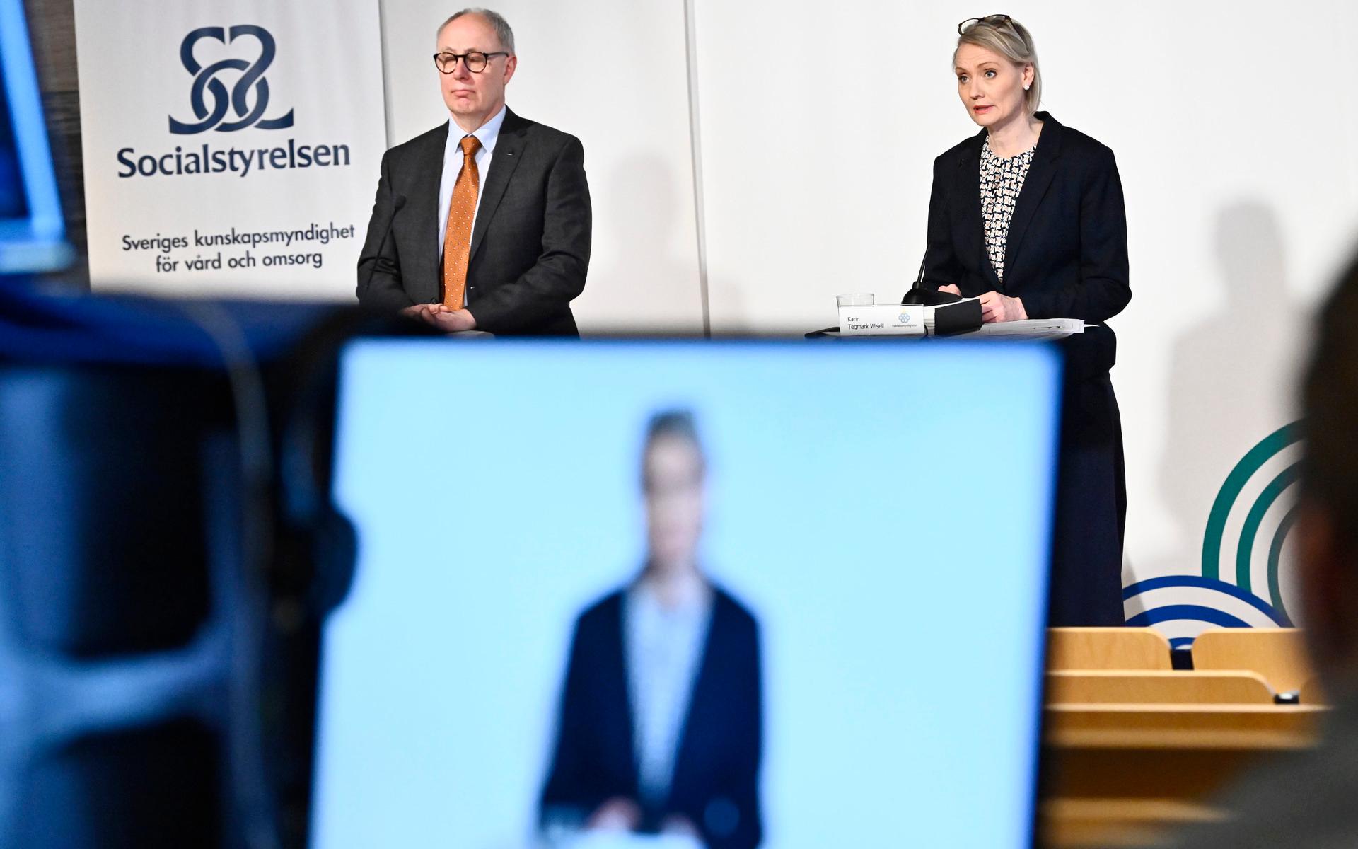 Den 3 mars 2022 höll Socialstyrelsens avdelningschef Thomas Lindén och Folkhälsomyndighetens generaldirektör Karin Tegmark Wisell den 198:e och sista myndighetsgemensamma presskonferensen.