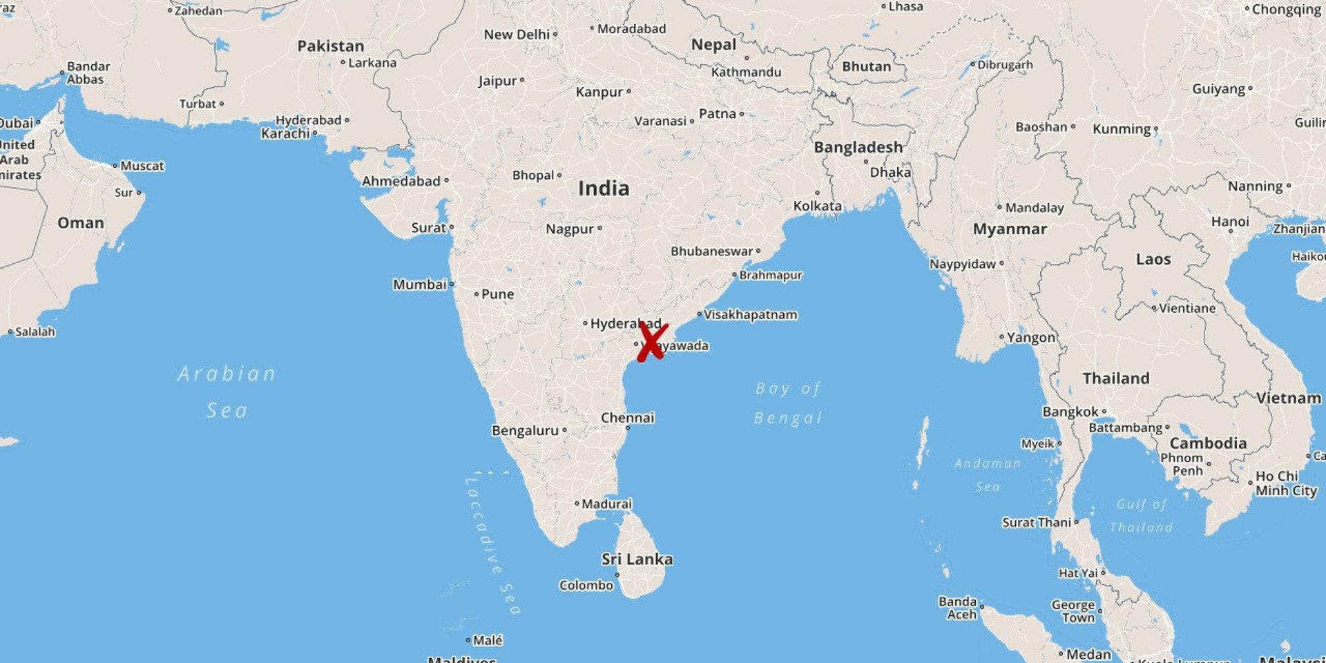 Olyckan inträffade nära Rajahmundry i sydöstra Indien.