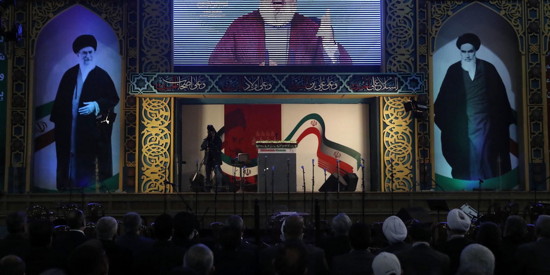 Hizbollahs ledare Hassan Nasrallah i ett tv-sänt tal i februari i år.