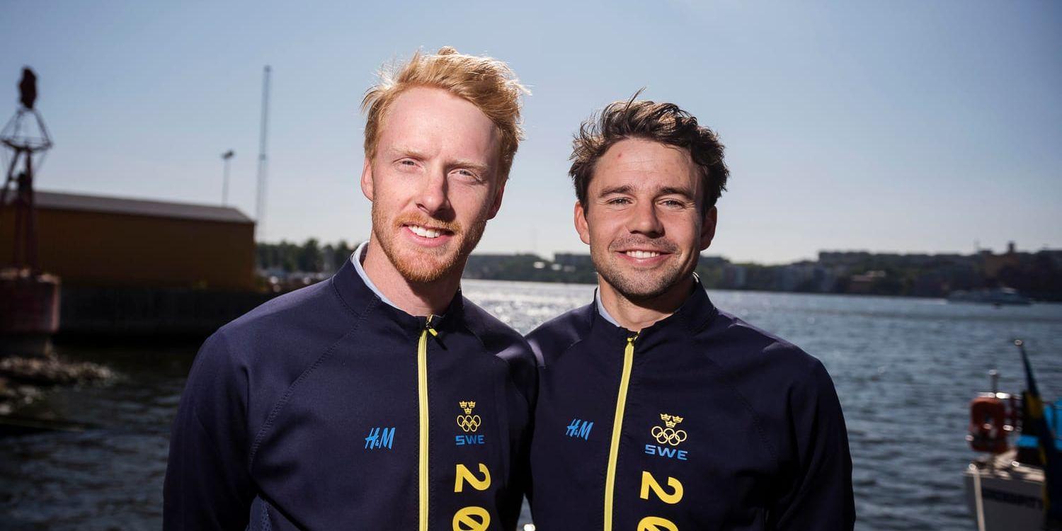 Anton Dahlberg, höger, och Fredrik Bergström, vänster, inför OS i Rio för tre år sedan.