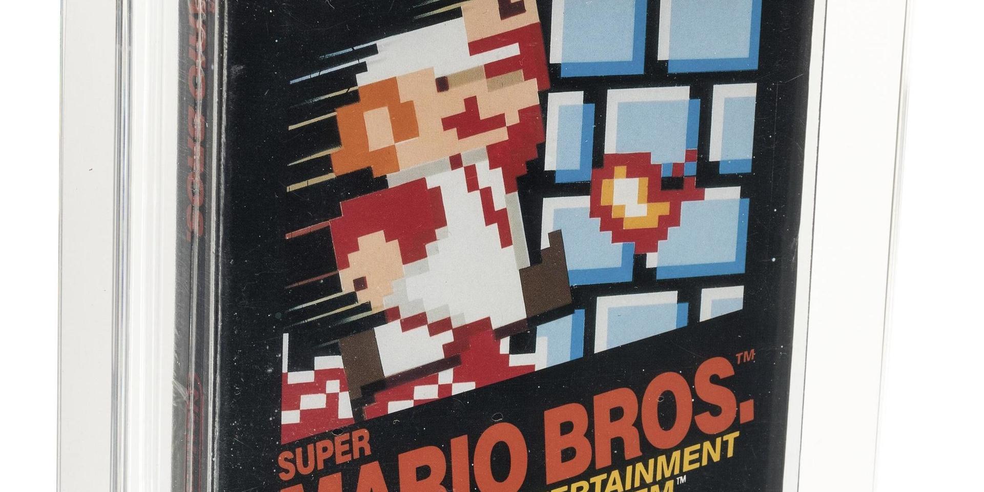 Ett ovanligt 'Super Mario bros'-spel har sålts på auktion för drygt en miljon kronor. Pressbild.