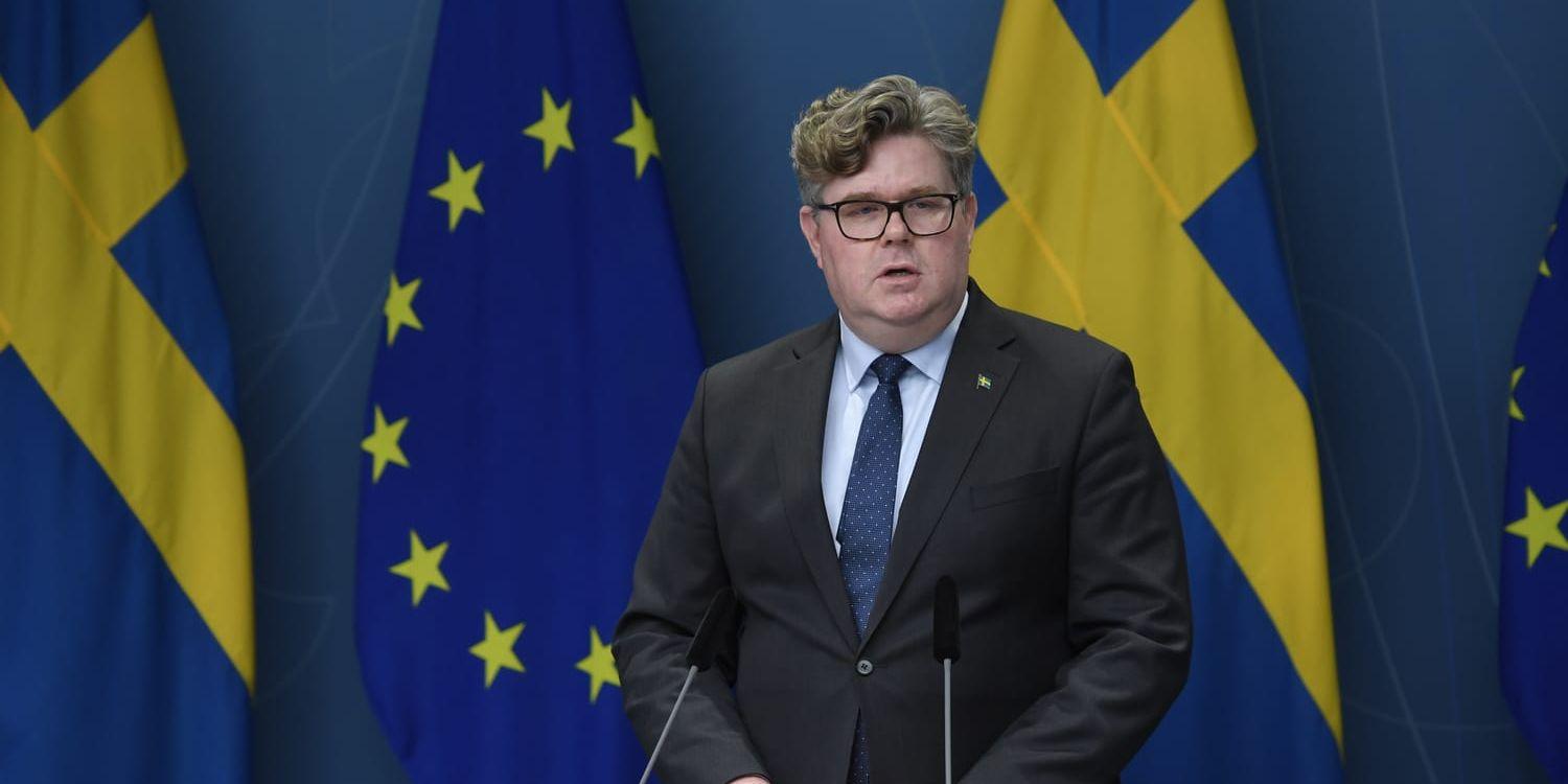 Justitieminister Gunnar Strömmer (M) presenterade satsningar på rättsområdet på onsdagen. 