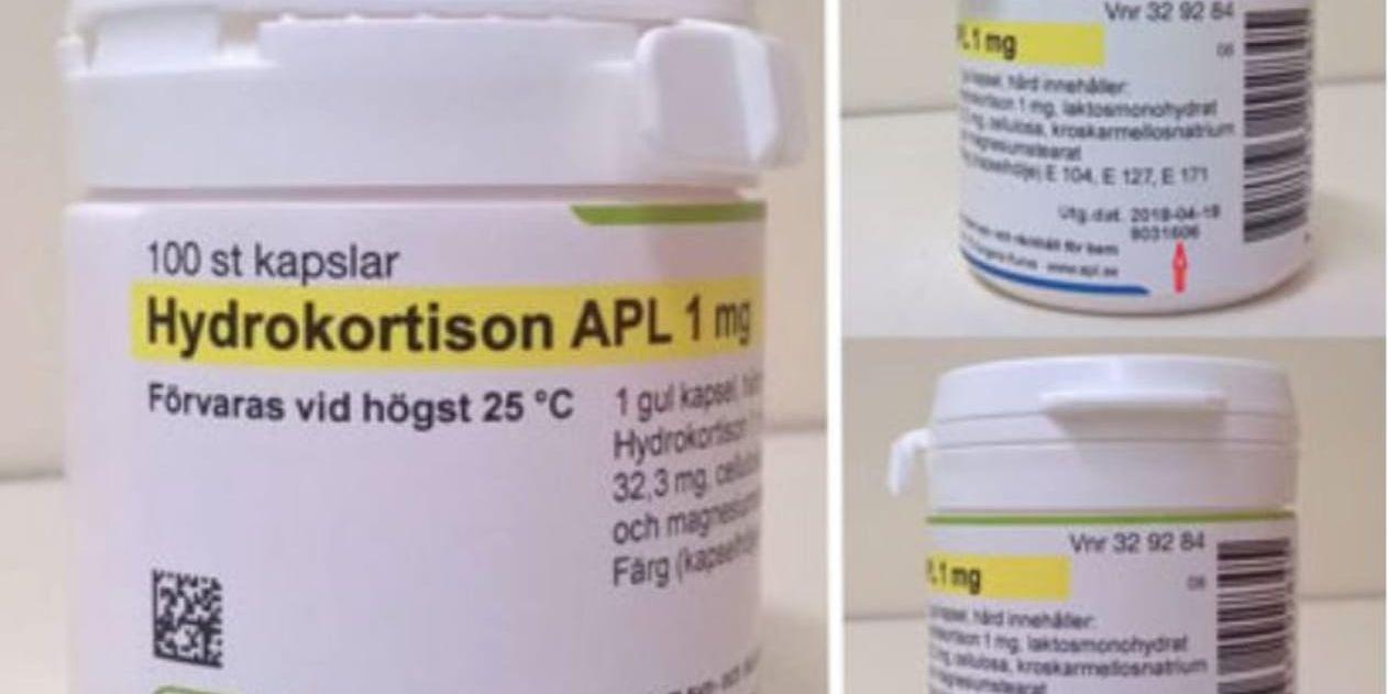 Två partier av läkemedlet Hydrokortison APL dras in eftersom kapslarna i förpackningarna varit tomma eller bara delvis fyllda.
